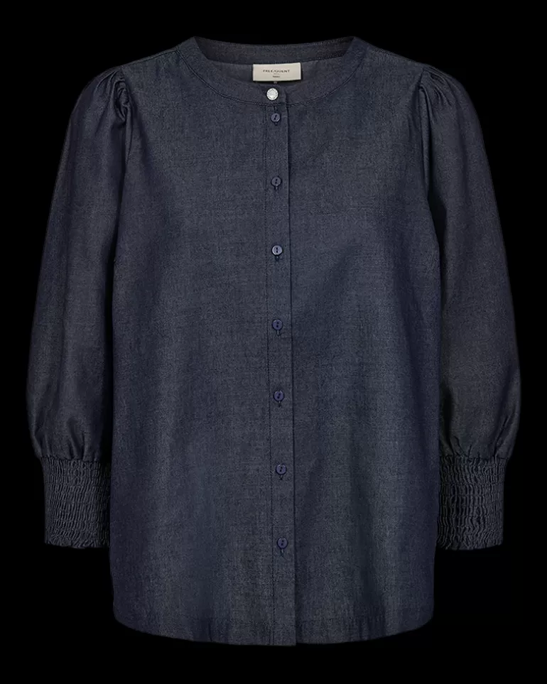FREEQUENT FQABY - SHIRT - BLUE DarkBlue Cheap