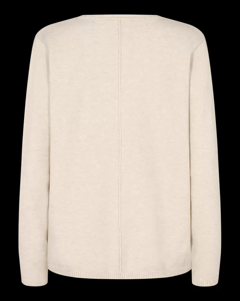 FREEQUENT FQCLAURA - PULLOVER WITH A V-NECK - BEIGE Moonbeammelange Shop