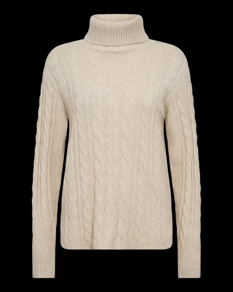 FREEQUENT FQCLAURA - TURTLENECK - BEIGE Moonbeammelange Store