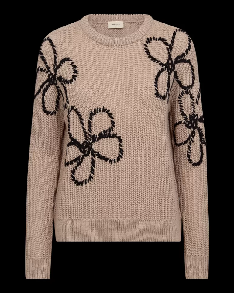 FREEQUENT FQCOX - PULLOVER - BLACK AND BEIGE SimplyTaupew.Black Discount
