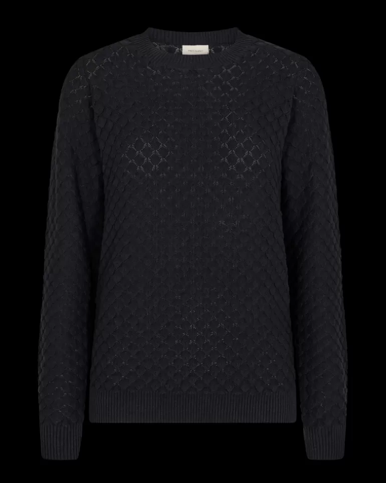 FREEQUENT FQDODO - KNITTED PULLOVER - Black Outlet