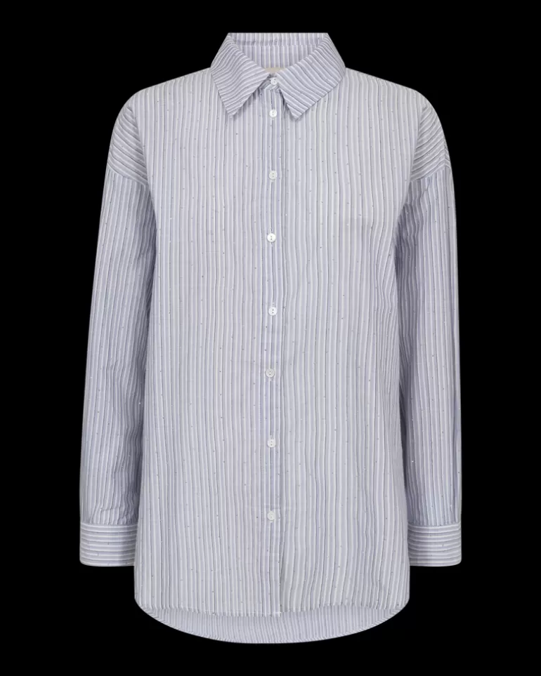 FREEQUENT FQFELINE - SHIRT - BLUE AND WHITE ChambrayBluew.off-white Cheap