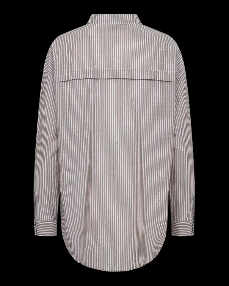 FREEQUENT FQFELINE - SHIRT - BROWN AND WHITE Partridgew.Off-white Discount