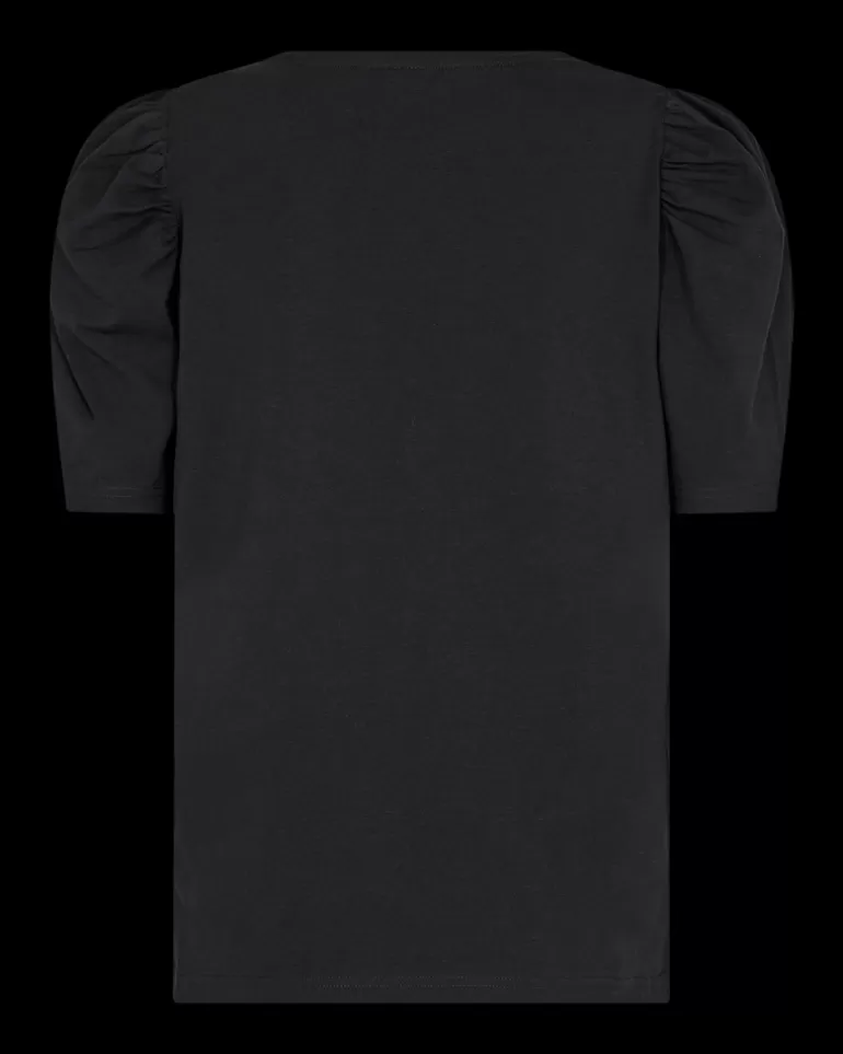 FREEQUENT FQFENJA - T-SHIRT WITH PUFF SLEEVES - Black Flash Sale