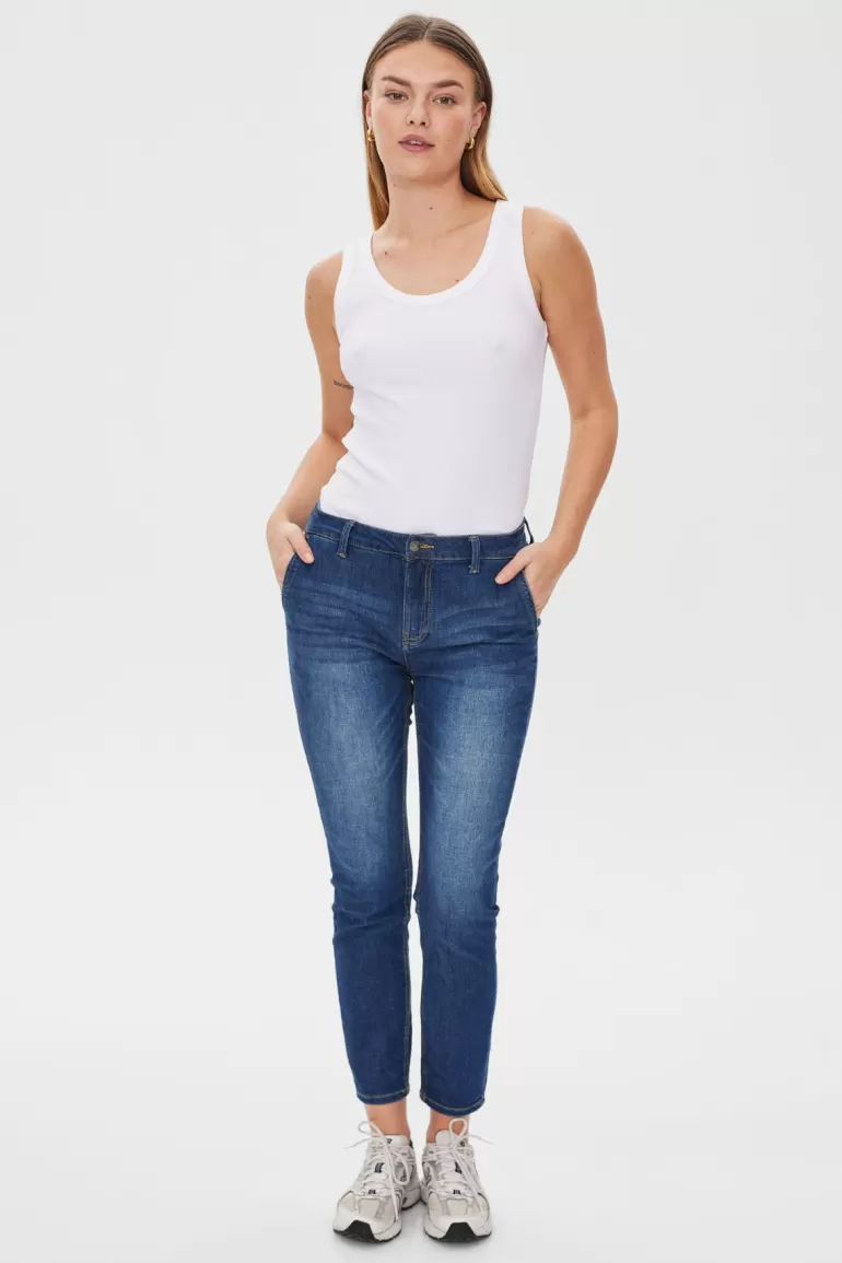 FREEQUENT FQJANE  -  DENIM PANTS - BLUE MediumBlueDenim Flash Sale