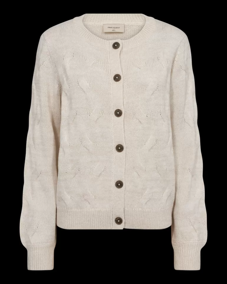 FREEQUENT FQJAZZ - KNITTED CARDIGAN - BEIGE MoonbeamMelange Fashion