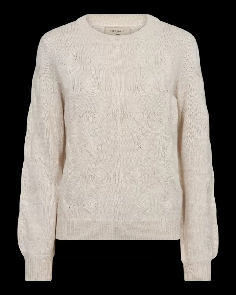FREEQUENT FQJAZZ - KNITTED PULLOVER - BEIGE MoonbeamMelange New