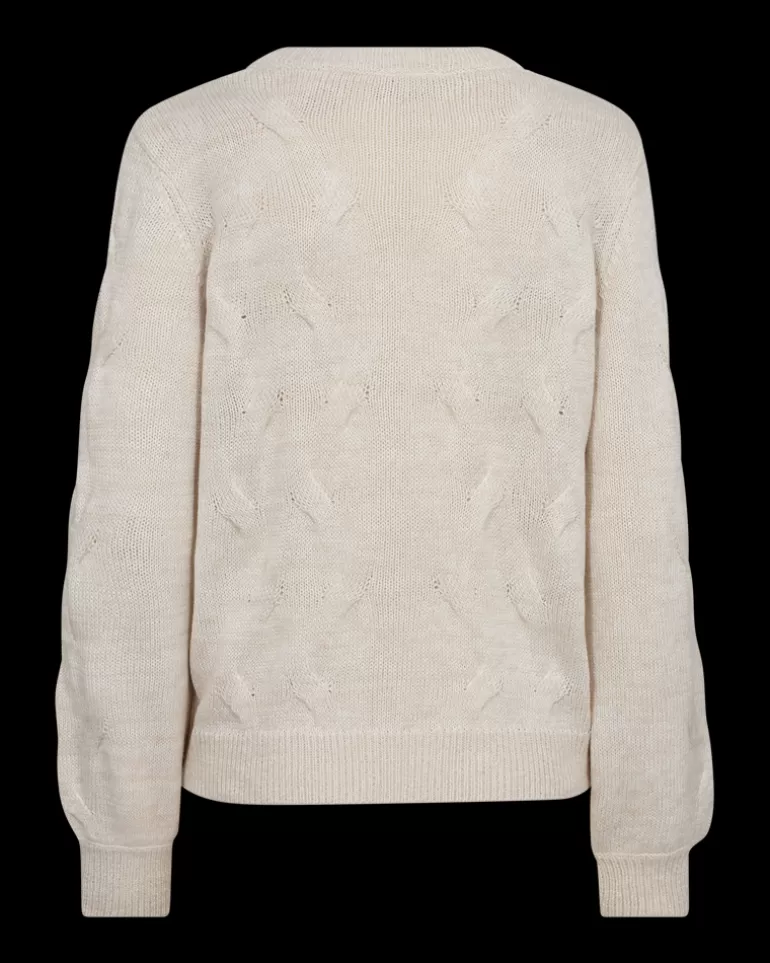 FREEQUENT FQJAZZ - KNITTED PULLOVER - BEIGE MoonbeamMelange New