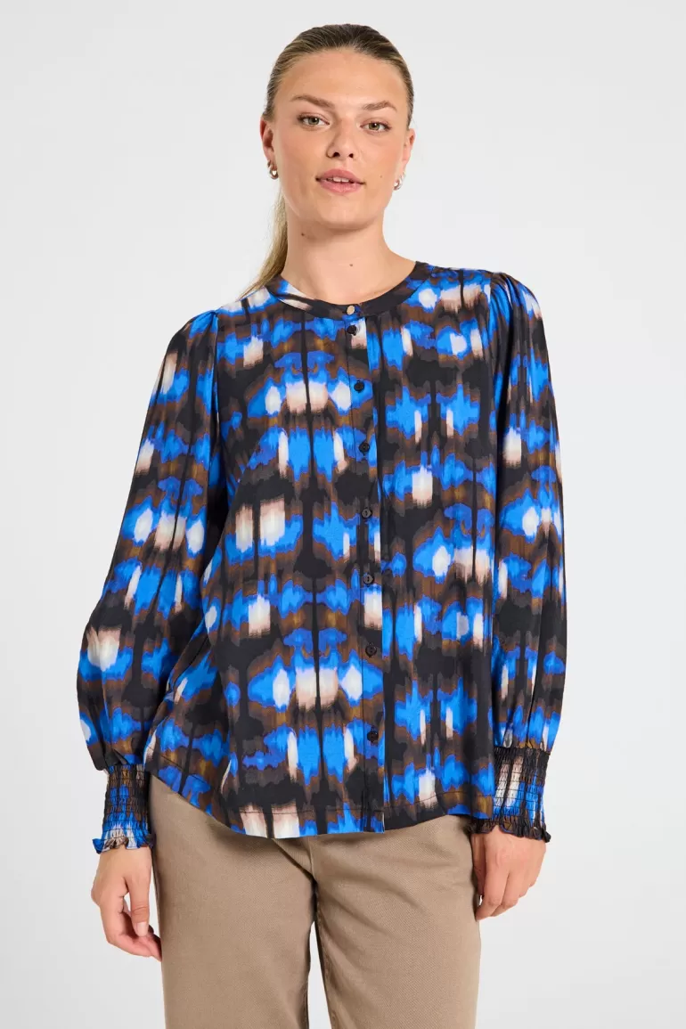 FREEQUENT FQJULIE - SHIRT - BLACK AND BLUE Blackw.Wedgewood Store