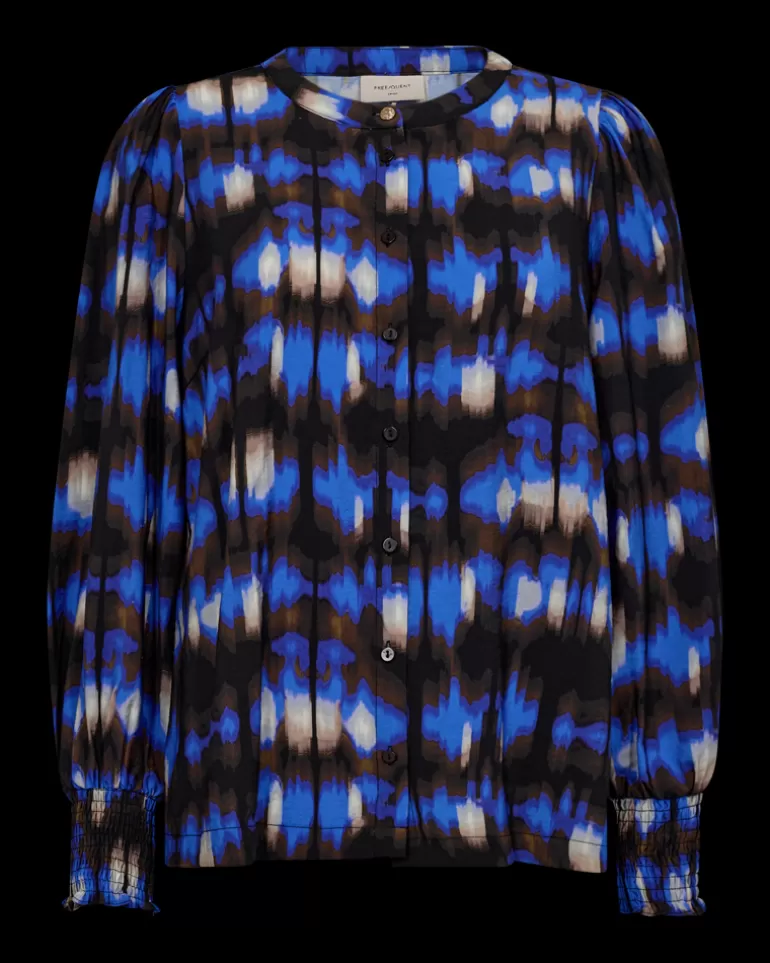 FREEQUENT FQJULIE - SHIRT - BLACK AND BLUE Blackw.Wedgewood Store