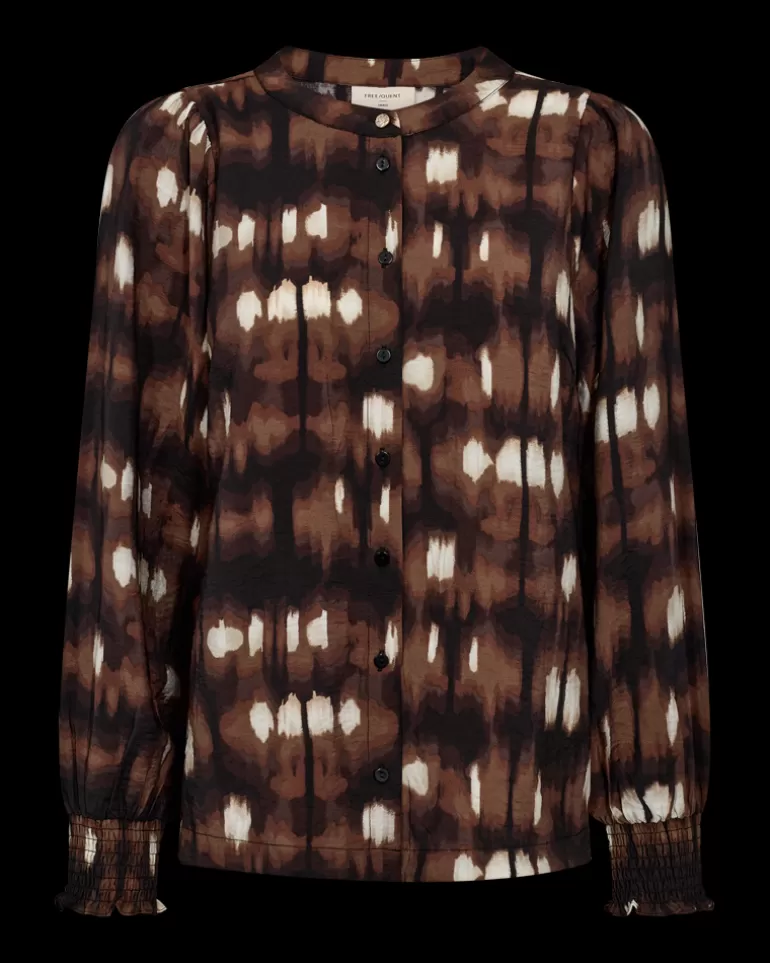 FREEQUENT FQJULIE - SHIRT - BROWN AND BLACK Blackw.Partridge Cheap