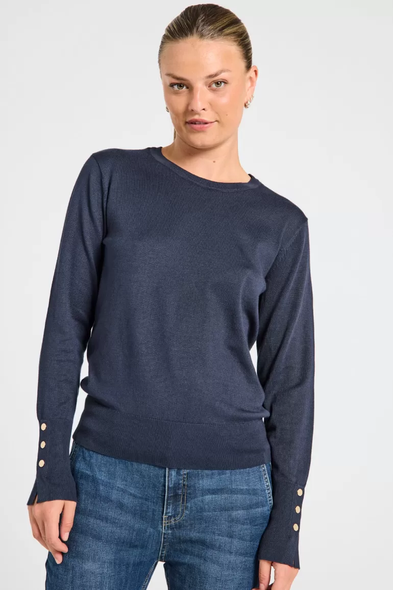 FREEQUENT FQKATIE - FINE-KNIT PULLOVER - BLUE Salute Hot