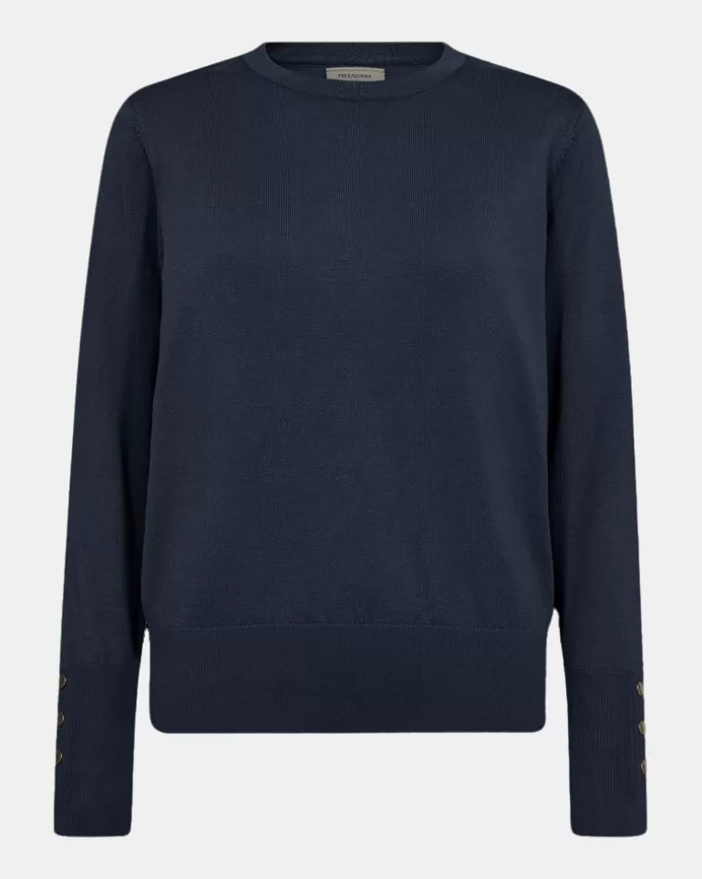 FREEQUENT FQKATIE - FINE-KNIT PULLOVER - BLUE Salute Hot