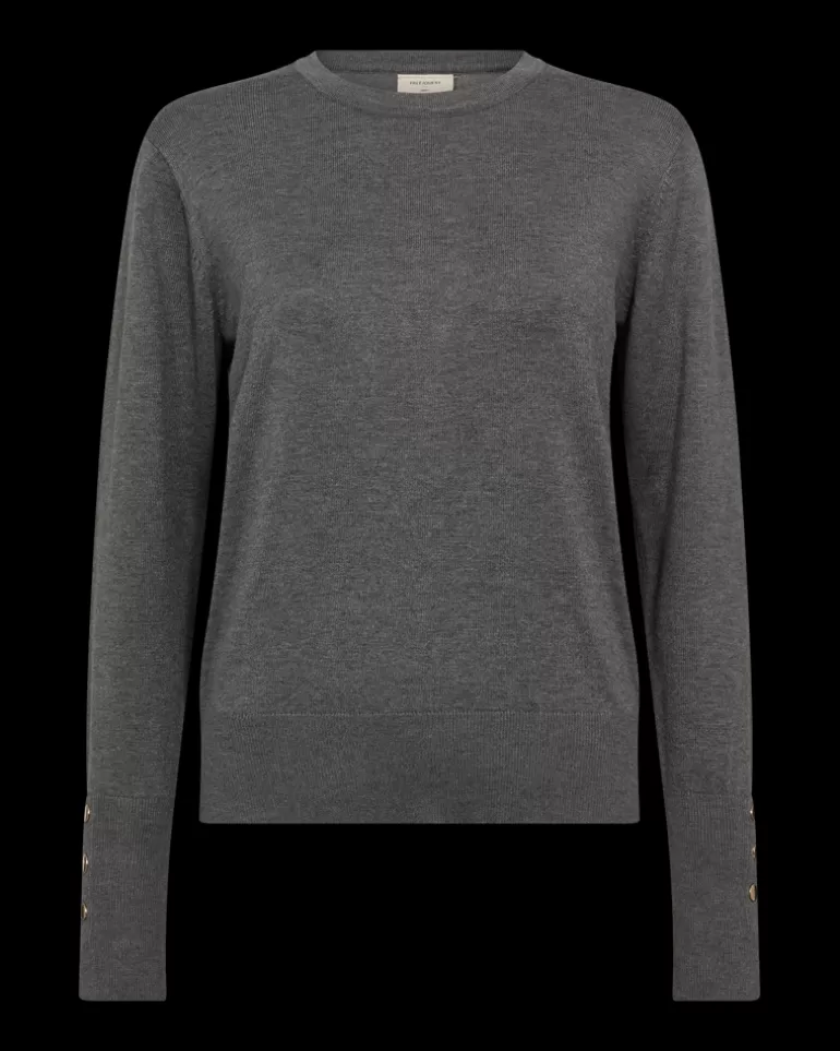 FREEQUENT FQKATIE - FINE-KNIT PULLOVER - GREY Darkgreymelange Store