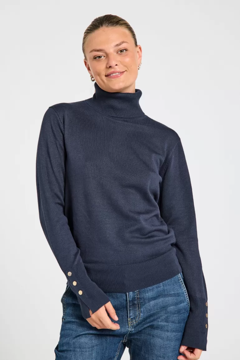 FREEQUENT FQKATIE - TURTLENECK - BLUE Salute Fashion