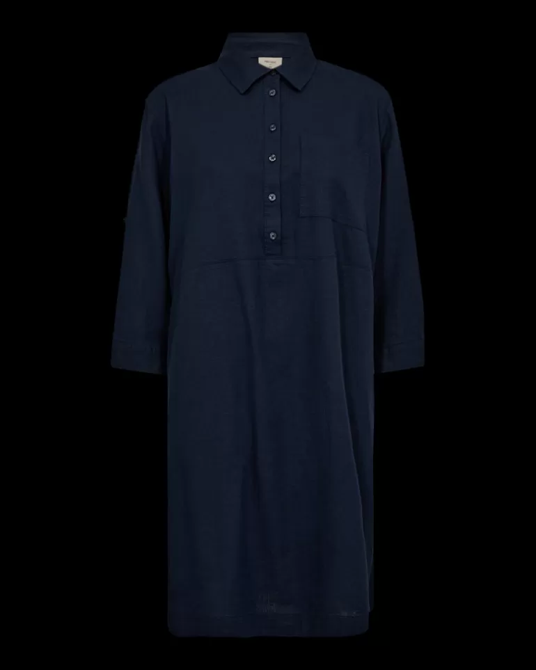 FREEQUENT FQLALUNA - LINEN DRESS - BLUE NavyBlazer Best Sale
