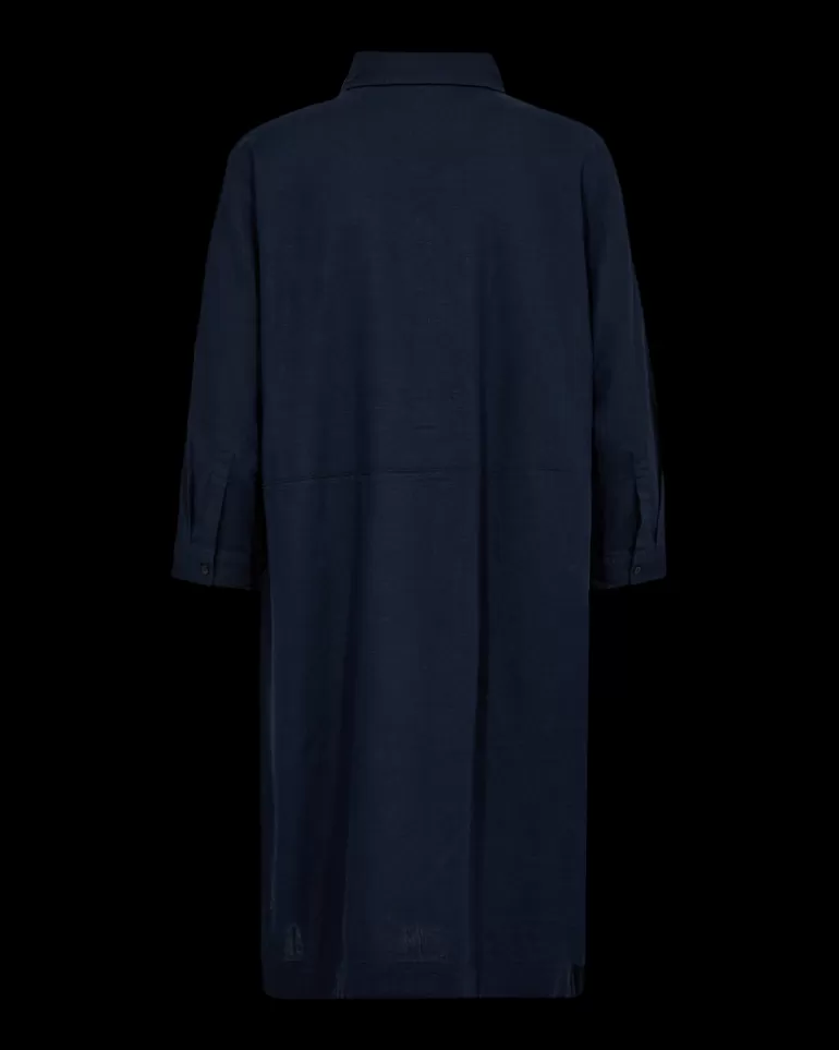 FREEQUENT FQLALUNA - LINEN DRESS - BLUE NavyBlazer Best Sale