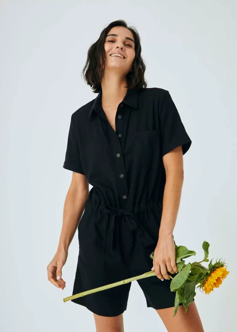 FREEQUENT FQLAVA - LINEN JUMPSUIT - Black Online
