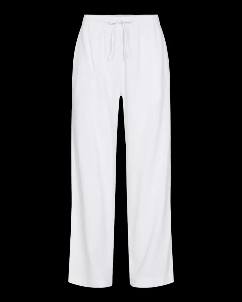 FREEQUENT FQLAVA - LINEN PANTS - WHITE Brilliantwhite Discount