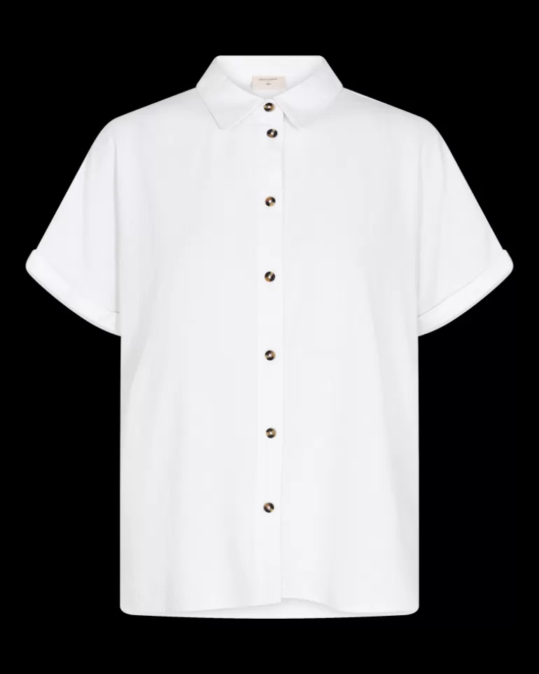 FREEQUENT FQLAVA - LINEN SHIRT - WHITE Brilliantwhite Cheap