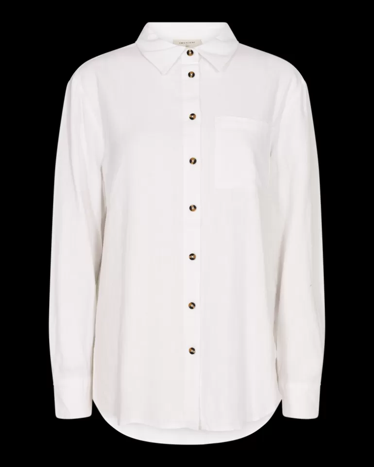 FREEQUENT FQLAVA - LINEN SHIRT - WHITE Brilliantwhite Fashion