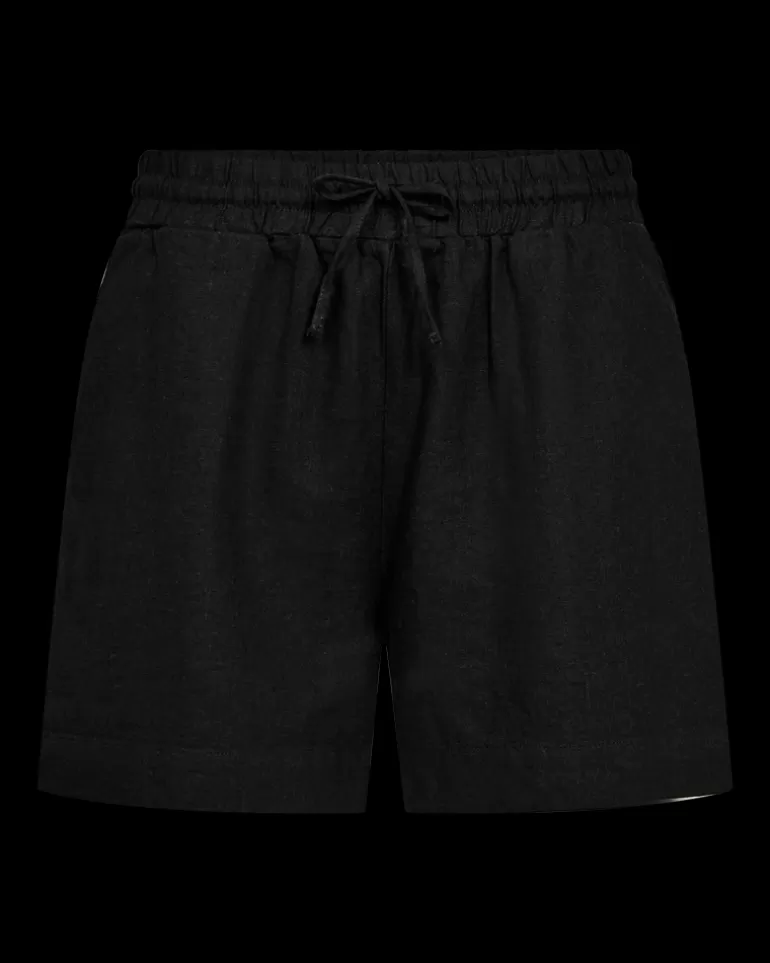 FREEQUENT FQLAVA - LINEN SHORTS - Black Online