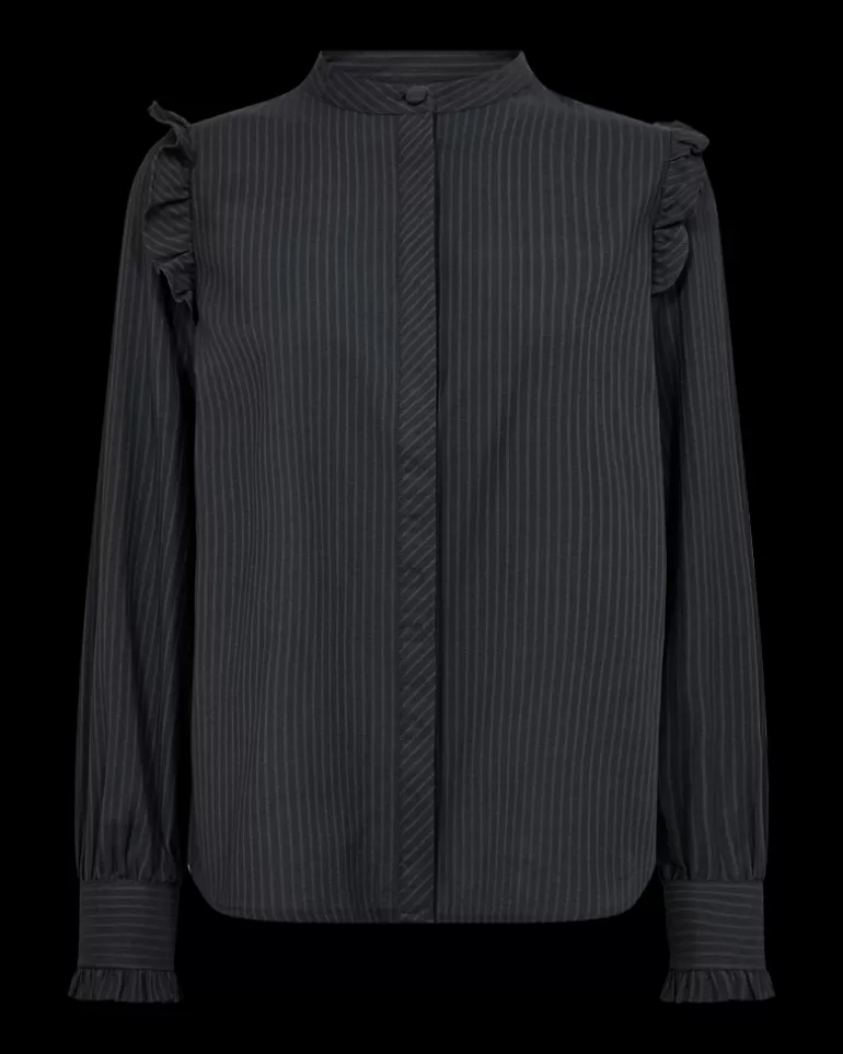FREEQUENT FQLELI - SHIRT - GREY AND BLACK PirateBlackw.SmokedPearl Best
