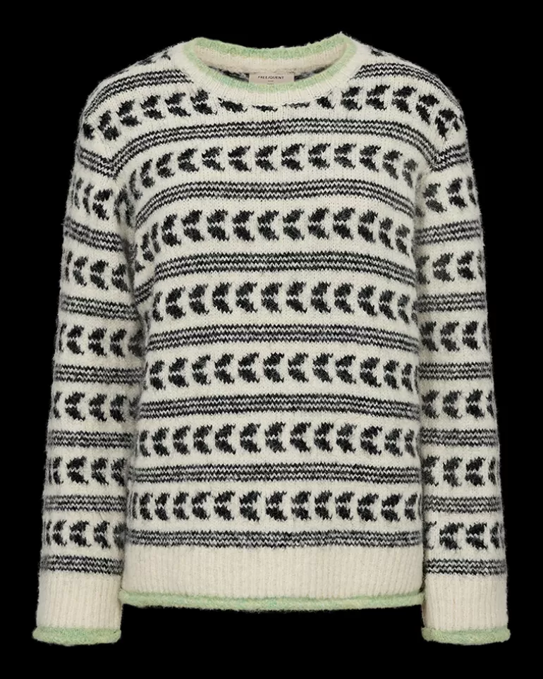 FREEQUENT FQLOUISA - PULLOVER - BLACK AND WHITE StarOff-whitew.Black Fashion