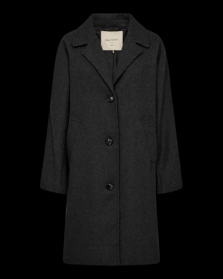 FREEQUENT FQMELLON - LONG JACKET - GREY DarkGreyMelange Flash Sale