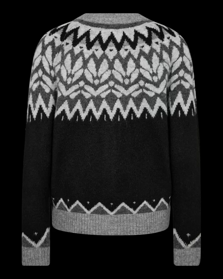 FREEQUENT FQMERLA - CARDIGAN - GREY AND BLACK Blackw.MediumGreyMel. Flash Sale