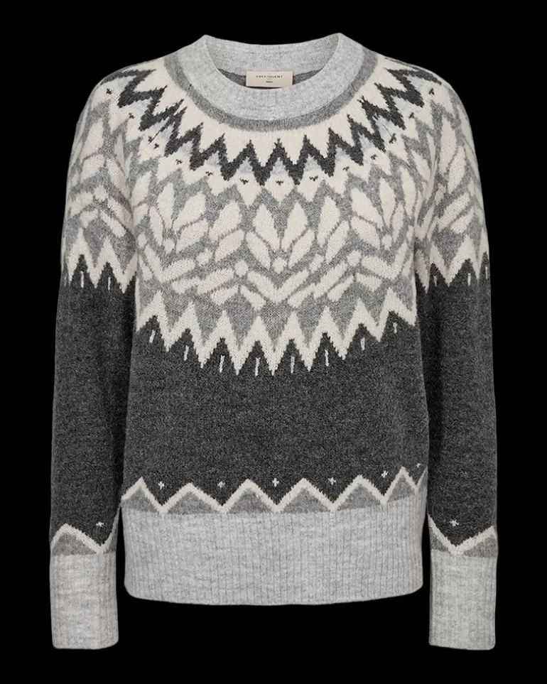 FREEQUENT FQMERLA - PULLOVER - GREY DarkGreyMelwLightGreyMel Cheap