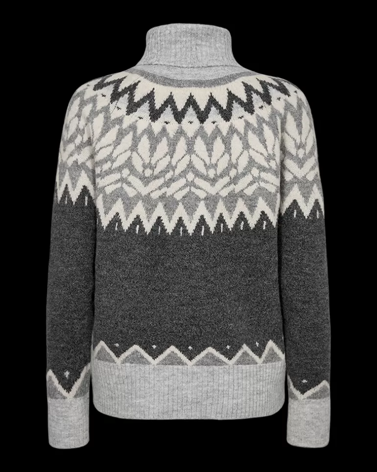 FREEQUENT FQMERLA - PULLOVER - GREY DarkGreyMelwLightGreyMel Clearance