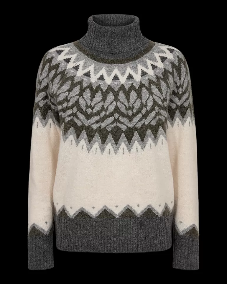 FREEQUENT FQMERLA - PULLOVER - GREY AND BEIGE MoonbeamMel.wDarkGreymel. Online