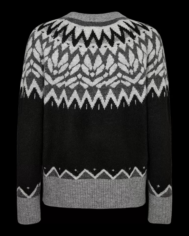 FREEQUENT FQMERLA - PULLOVER - GREY AND BLACK Blackw.MediumGreyMel. Shop