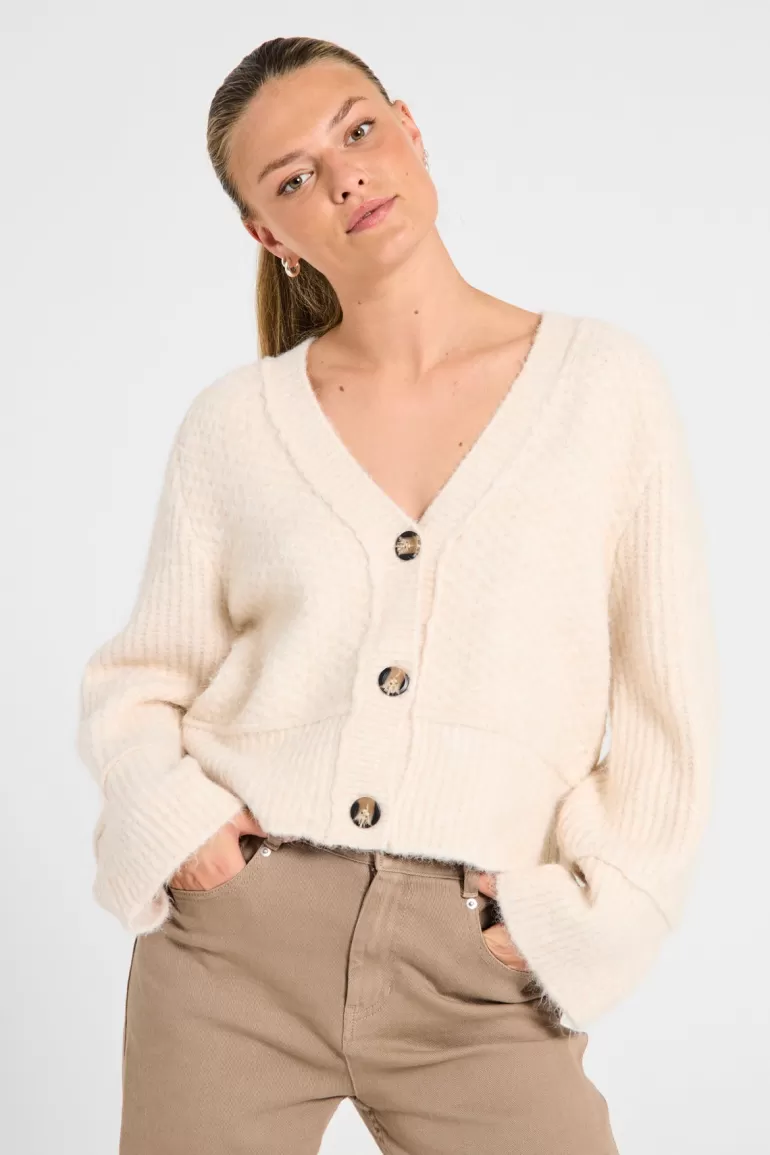 FREEQUENT FQMONEY - CARDIGAN - BEIGE MoonbeamMelange Online