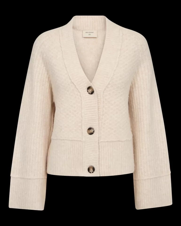 FREEQUENT FQMONEY - CARDIGAN - BEIGE MoonbeamMelange Online