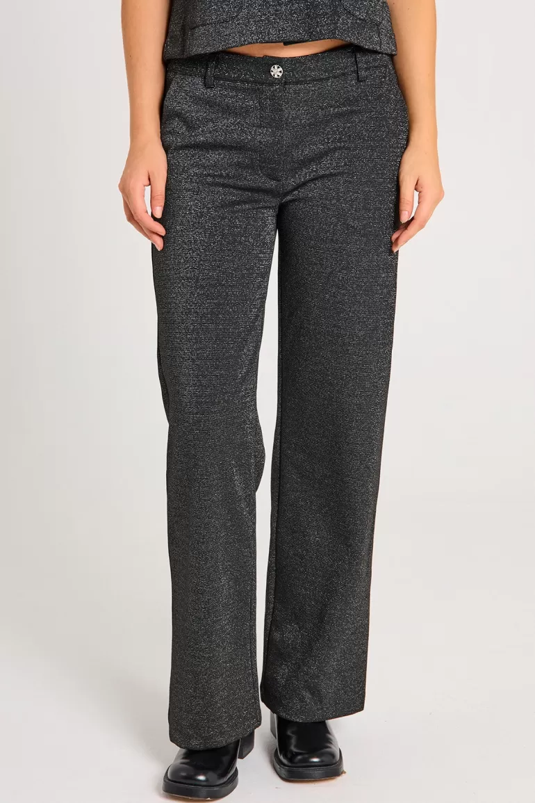 FREEQUENT FQNANNILUX - PANTS - BLACK Blackw.Silver Outlet