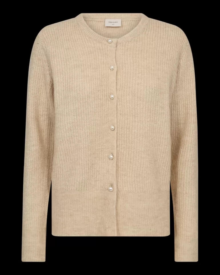 FREEQUENT FQPEARL - CARDIGAN - BEIGE MoonbeamMelange Best Sale