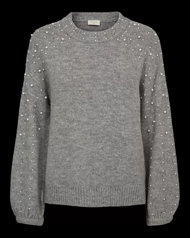 FREEQUENT FQPEARL - PULLOVER WITH PEARLS - GREY MediumGreymlg. Flash Sale