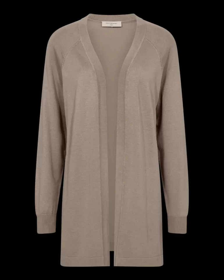 FREEQUENT FQPLAIN - CARDIGAN - BEIGE SimplyTaupe Sale