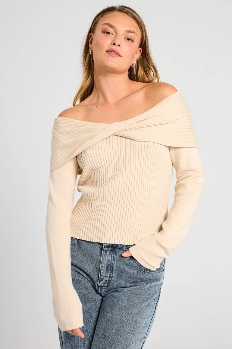 FREEQUENT FQSCULLY - PULLOVER - BEIGE Moonbeam Cheap
