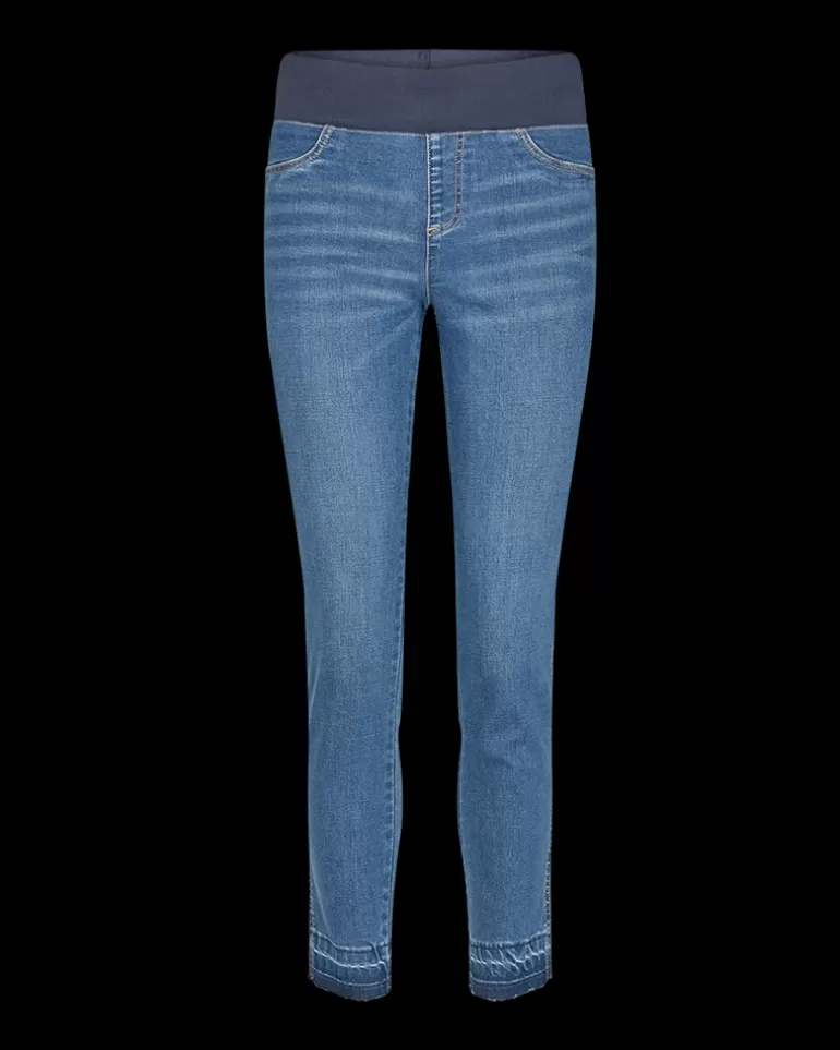 FREEQUENT FQSHANTAL - ANKLEPANTS WITH WAISTBAND - BLUE Mediumbluedenim Flash Sale