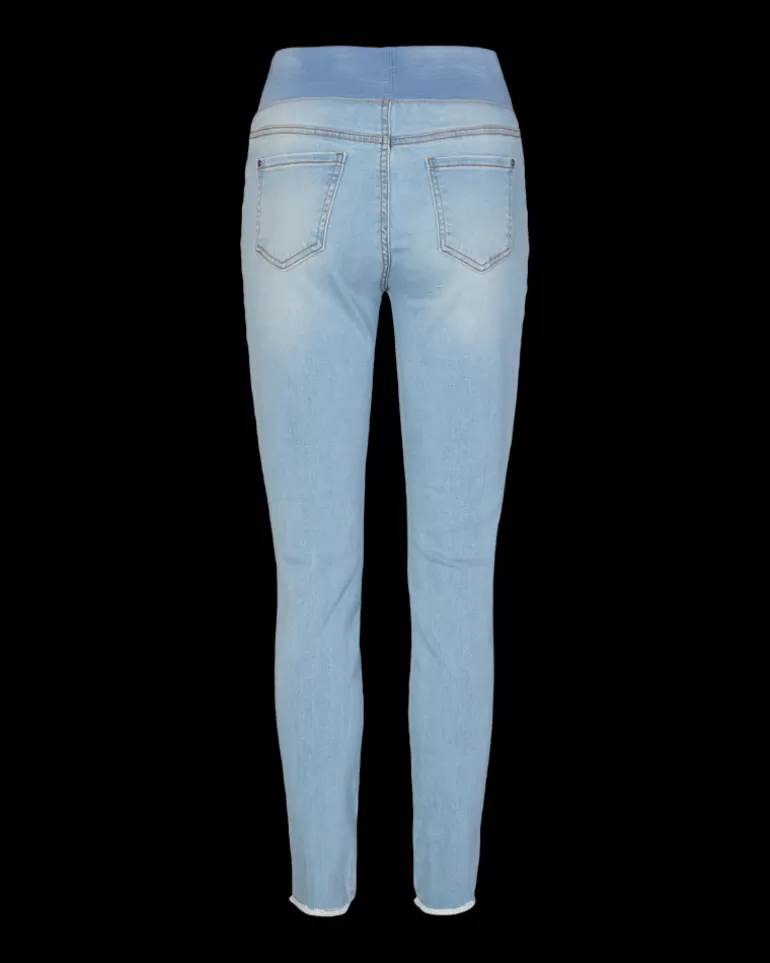 FREEQUENT FQSHANTAL - RIPPED ANKLEPANTS - BLUE BleachedblueDenim New