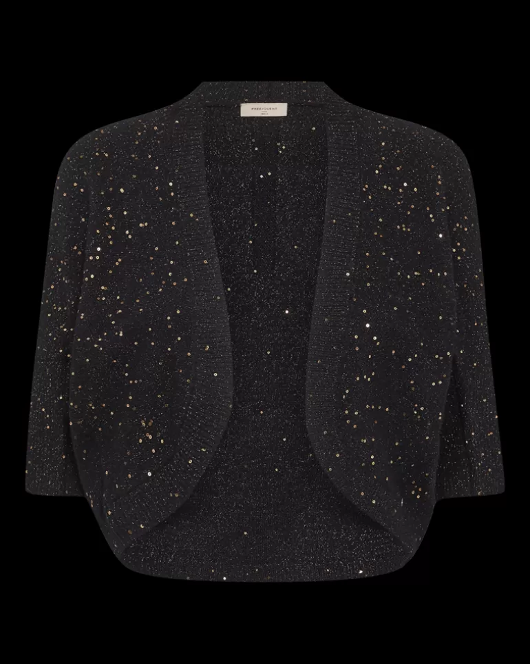 FREEQUENT FQSIGGY - CARDIGAN - BROWN AND BLACK Blackw.CopperSequins Store