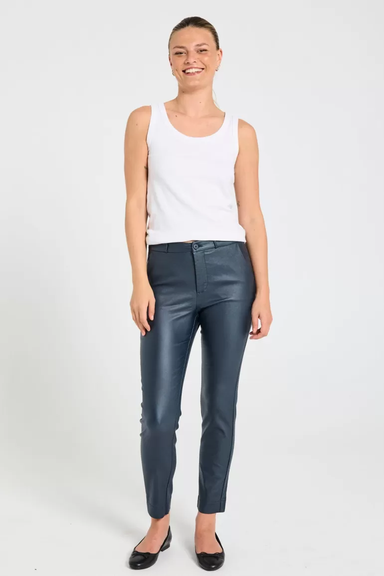 FREEQUENT FQSOLVEJ - ANKLE COOPER PANTS - BLUE Salute Store