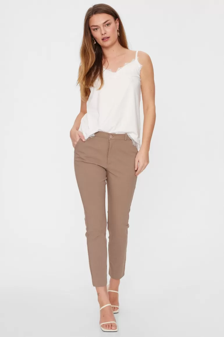 FREEQUENT FQSOLVEJ - ANKLE PANTS - BROWN DesertTaupe Hot