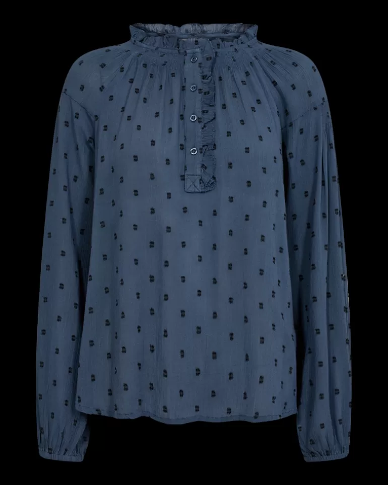 FREEQUENT FQVIOLET - BLOUSE - BLACK,BLUE VintageIndigow.Black Clearance