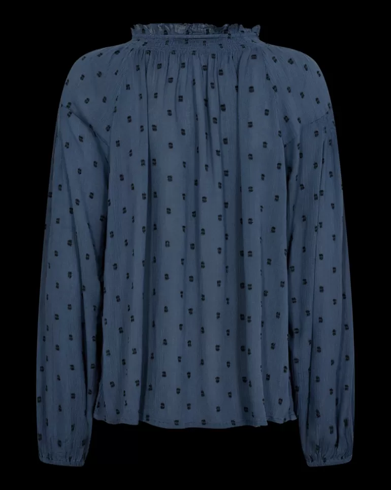 FREEQUENT FQVIOLET - BLOUSE - BLACK,BLUE VintageIndigow.Black Clearance